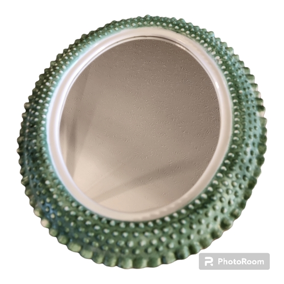 Home Interior Vintage Swiss Dot Oval Mirror Green Plastic - Picture 1 of 5